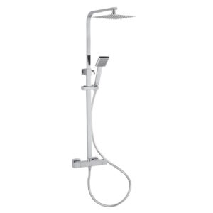 Chrome Fusion Square Head Thermostatic Shower