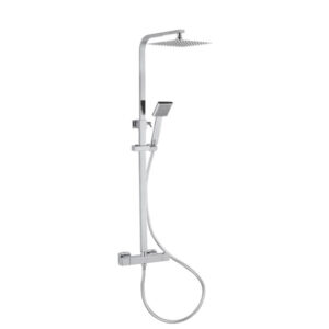 Fusion Square Head Chrome Thermostatic Shower