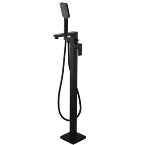 Lir Black Floor Standing Bath Shower Mixer