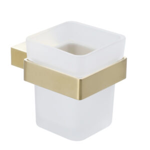 Aqua Brushed Brass Tumbler & Cup Holder