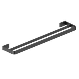 Aqua Matt Black Double Towel Rail