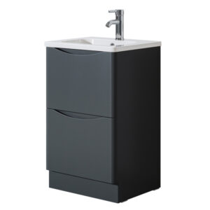 Hudson Dark Grey 2 Drawer 500mm Floor Unit