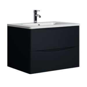 Hudson Black 2 Drawer 600mm Wall Unit