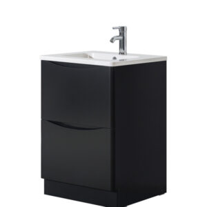 Hudson Black 2 Drawer 600mm Floor Unit