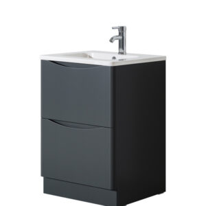 Hudson Dark Grey 2 Drawer 600mm Floor Unit