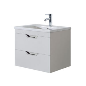 Luna White 2 Drawer 600mm Wall Unit