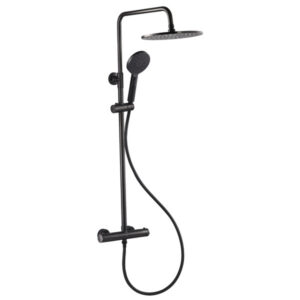 Gun Metal Ocean Round Head Thermostatic Shower