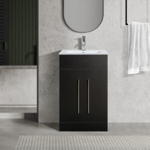 Oreo 600mm 2 Door Black Floor Unit