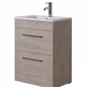 Siena Grey Oak 2 Drawer 600mm Floor Unit