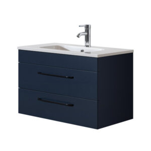 Siena Axel Blue 2 Drawer 800mm Wall Unit