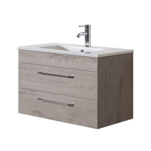 Siena Grey Oak 2 Drawer 800mm Wall Unit