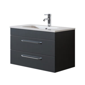 Siena Lead Grey 2 Drawer 800mm Wall Unit
