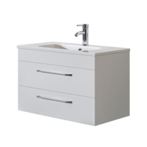 Siena White 2 Drawer 800mm Wall Unit