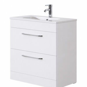 Siena White Floor 2 Drawer 800mm Floor Unit