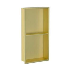 Shower Niche Brass 600mm cw shelf