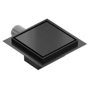Square Black Floor Drain 150mm